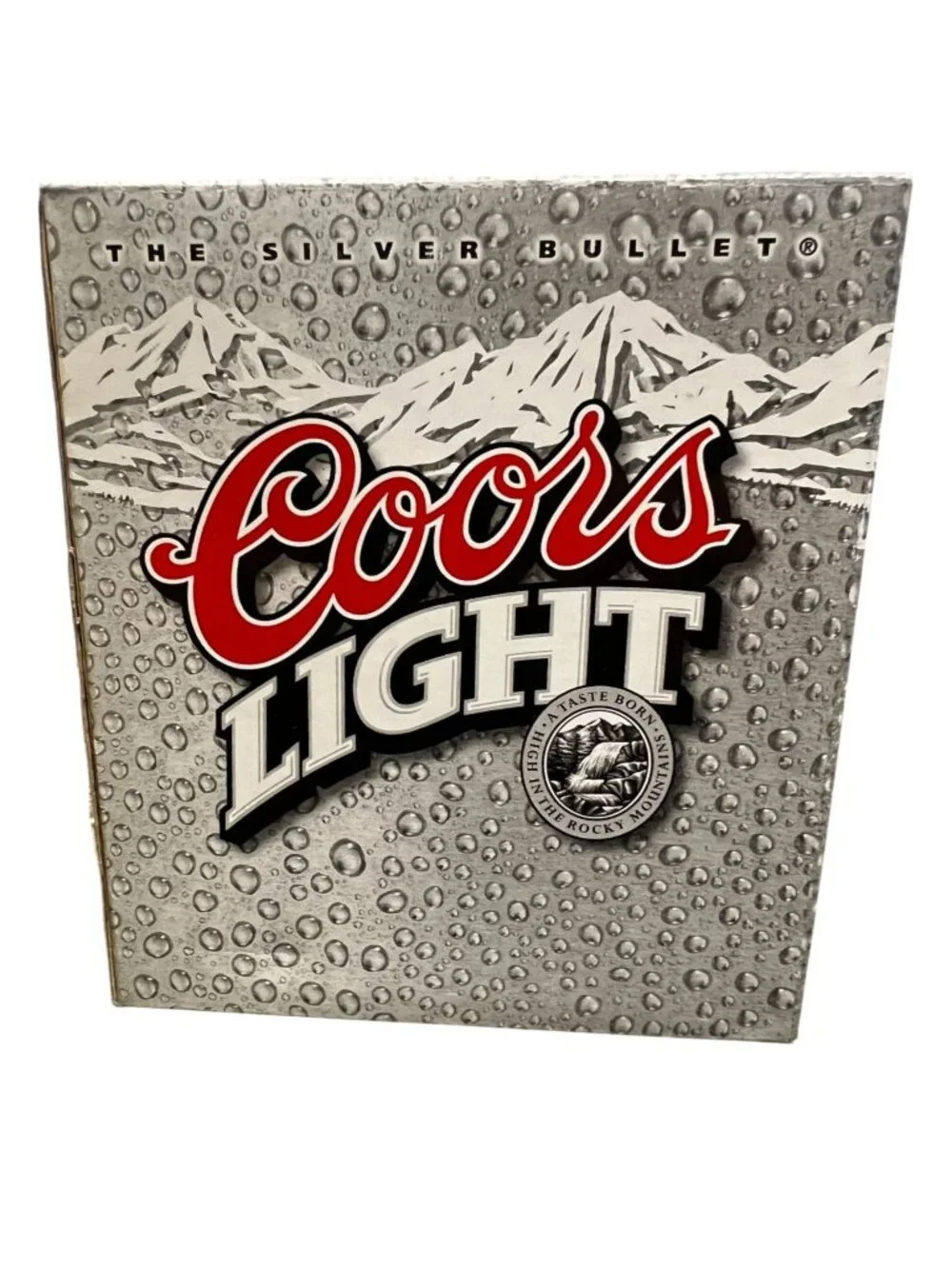 The Silver Bullet Coors stainless steel beer mug, barrel shaped, polished finish